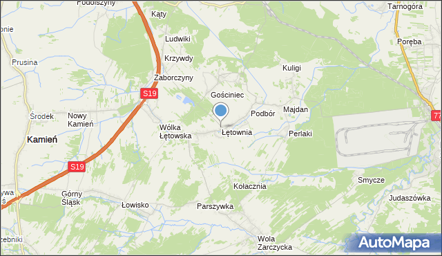 mapa Łętownia, Łętownia gmina Nowa Sarzyna na mapie Targeo
